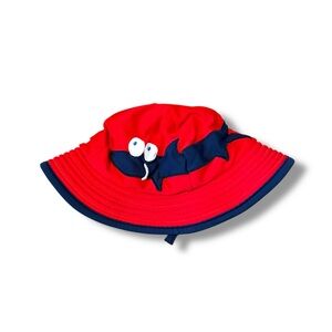 Hanna Andersson Shark Bucket Hat Unisex Size Small Red Blue Summer Swim‎